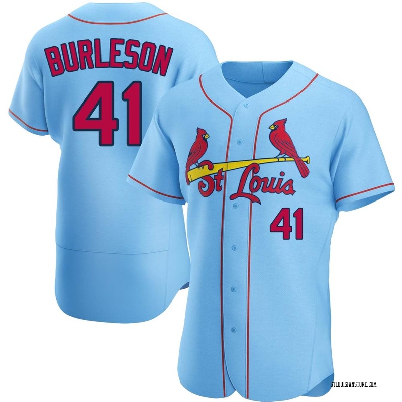 Alec Burleson Men's Nike Light Blue St. Louis Cardinals Alternate Replica Custom Jersey Size: Large