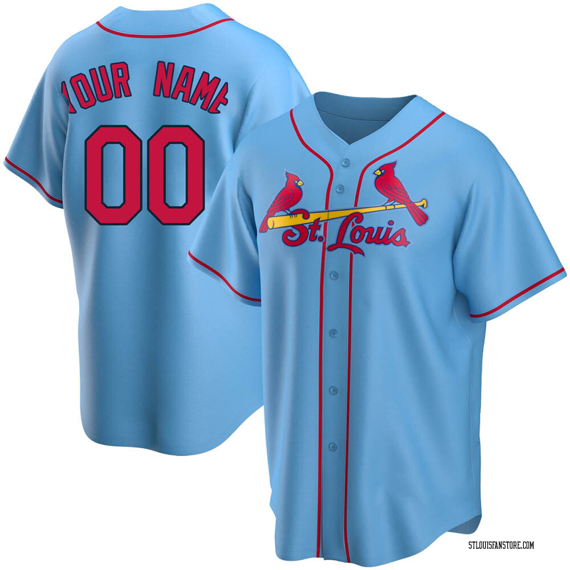 Custom Men's St. Louis Cardinals Alternate Jersey - Light Blue Replica