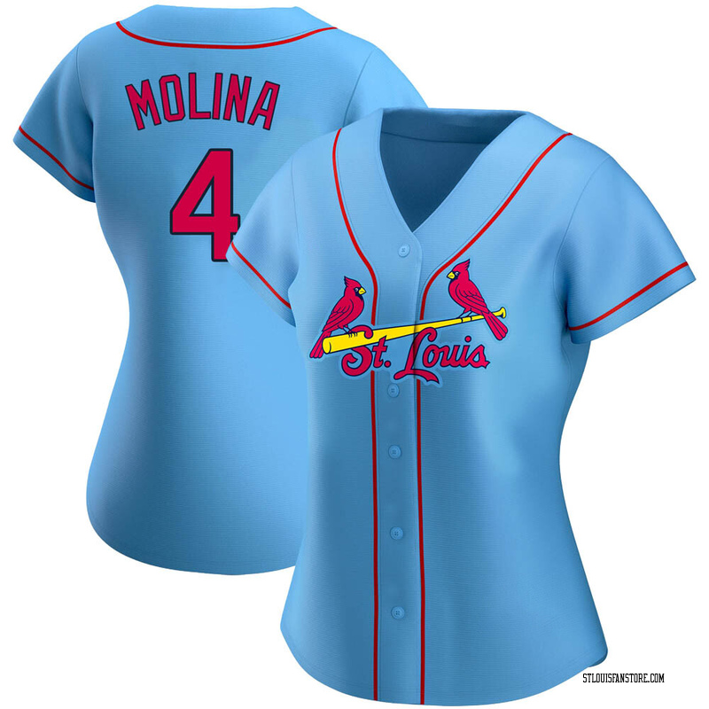Authentic Youth Yadier Molina Light Blue Alternate Jersey - #4 Baseball St.  Louis Cardinals Cool Base